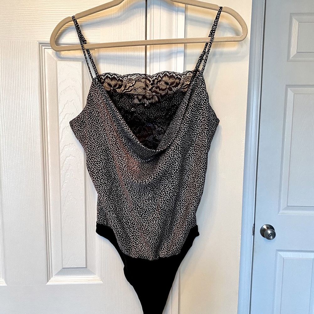 Satin & lace bodysuit